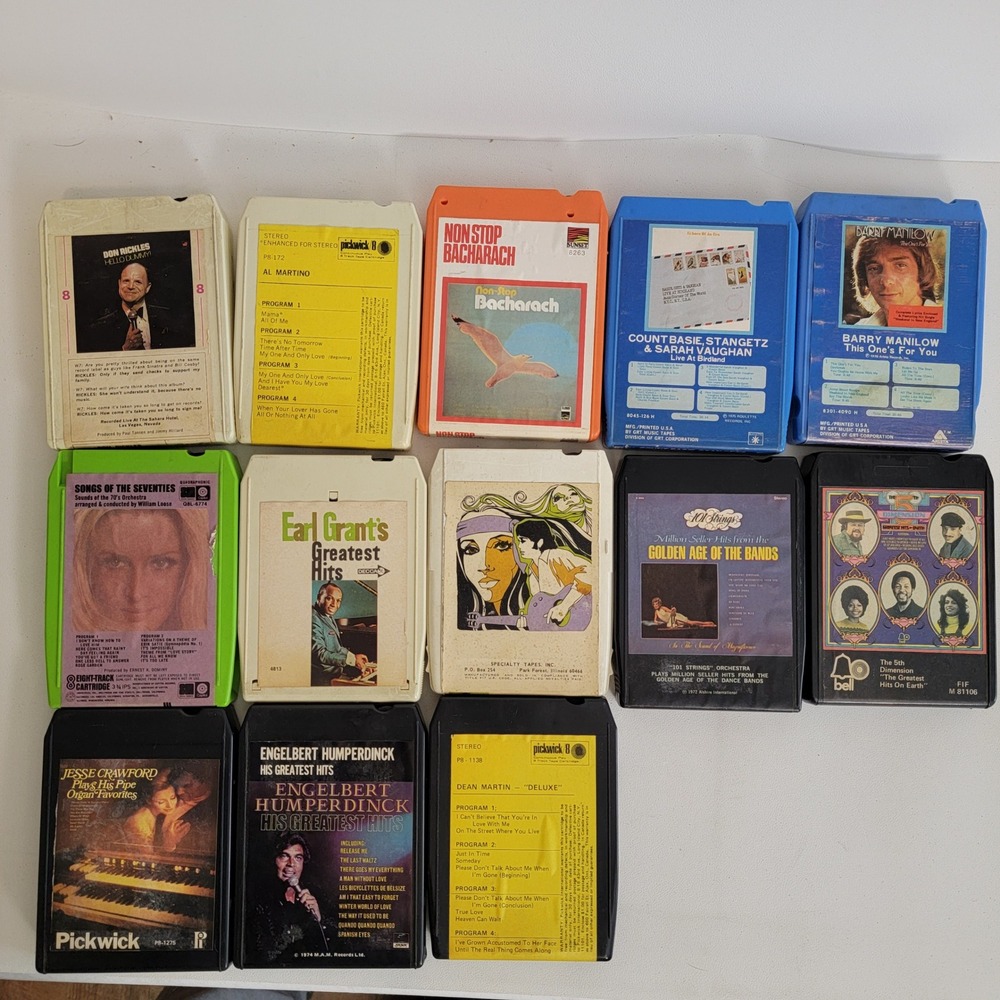 Vintage 8 Track Tape Lot 13 Mixed Lot 70s 80s Pop Rock